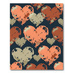 Distressed Burnt Orange Heart Abstract Rug