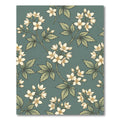 Elegant Sage Botanical Jasmine Blossom Rug