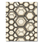 Sophisticated Neutral Geometric Hexagon Rug