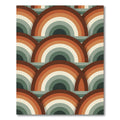Retro Earthy Tone Rainbow Arc Area Rug