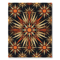 Celestial Radiant Sunburst Orange Black Rug