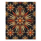 Celestial Radiant Sunburst Orange Black Rug