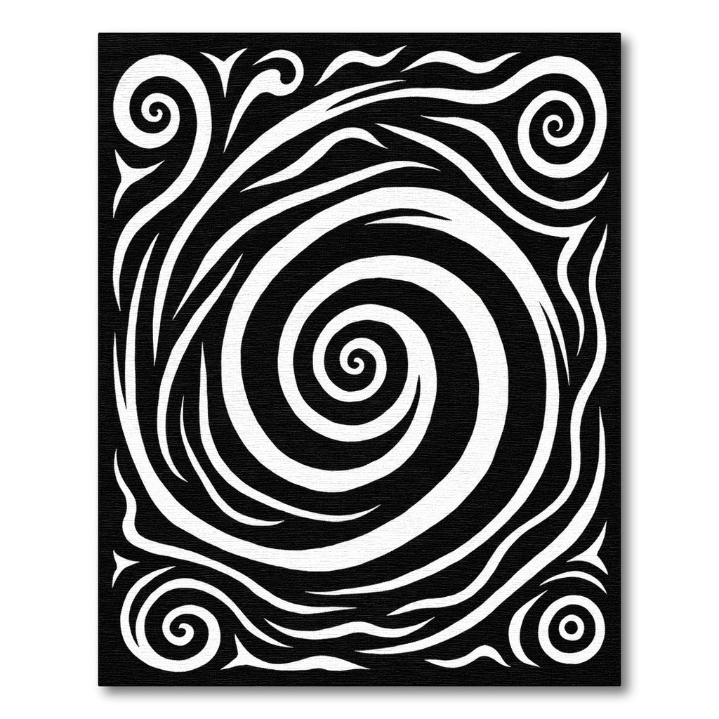 Whirlwind Black White Swirl Rug