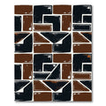 Modern Black And Brown Geometric Block Rug