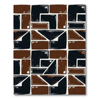 Modern Black And Brown Geometric Block Rug