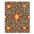 Earthy Retro Sun Celestial Burst Rug