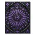 Gothic Violet Rose Window Mandala Rug