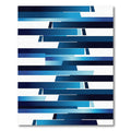 Deep Blue Geometric Stripe Overlay Rug