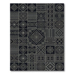 Monochrome Geometric Patchwork Composition Rug