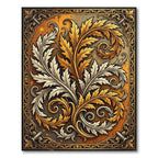 Gilded Ornate Acanthus Foliage Scroll Rug