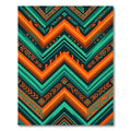 Vibrant Geometric Chevron Aztec Orange Teal Rug