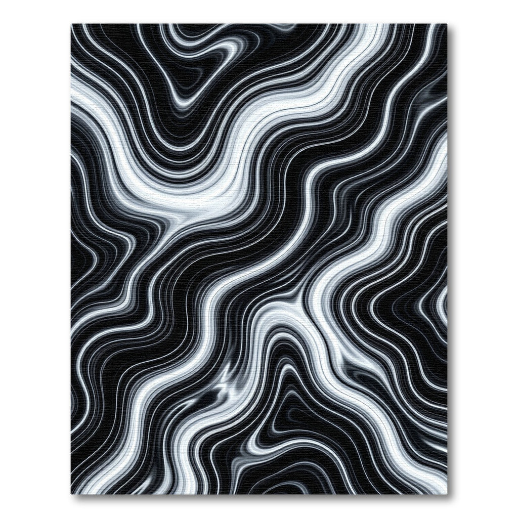 Monochrome Liquid Marble Swirl Rug