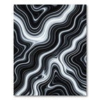 Monochrome Liquid Marble Swirl Rug