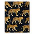 Golden Leopard Black Jungle Animal Rug