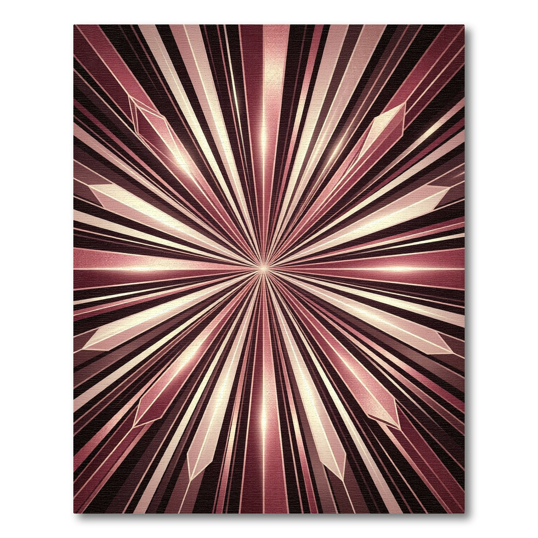 Rose Gold Geometric Burst Rug