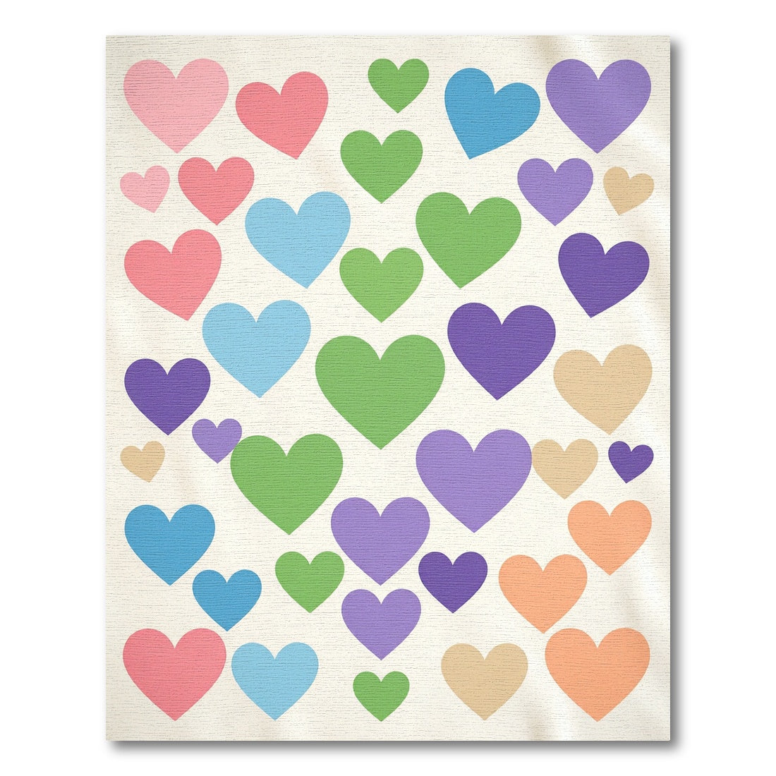Playful Multicolored Hearts Scattered Art Area Rug