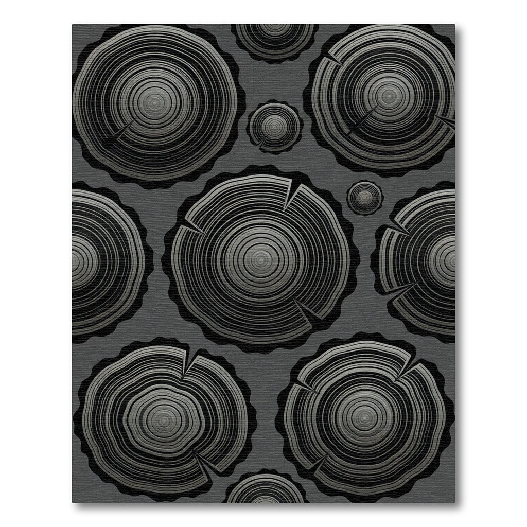 Monochromatic Wood Grain Slices Rug