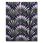 Art Deco Purple and Silver Fan Rug