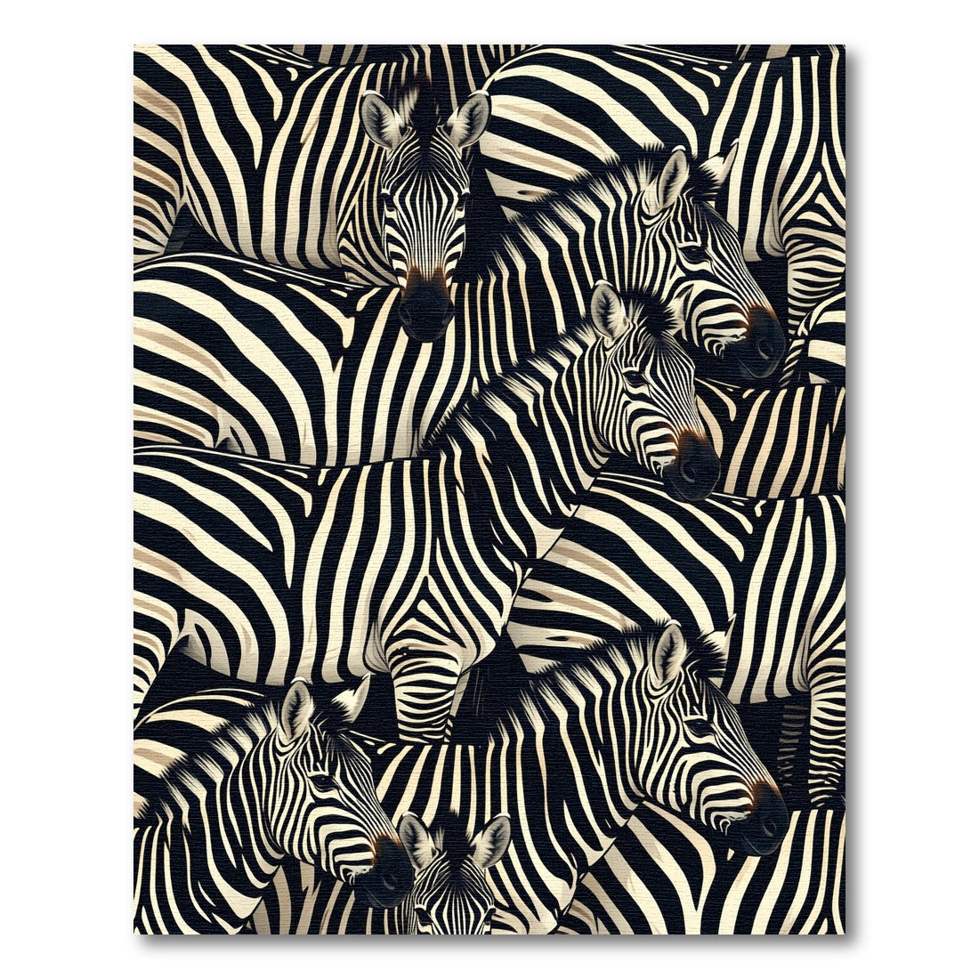 Bold Black White Zebra Herd Rug