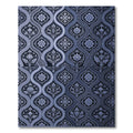 Deep Blue Vintage Floral Damask Rug