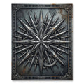 Metallic Silver Celestial Compass Star Rug