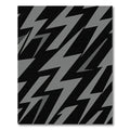 Bold Gray Lightning Bolt Pattern Rug