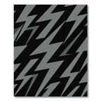 Bold Gray Lightning Bolt Pattern Rug