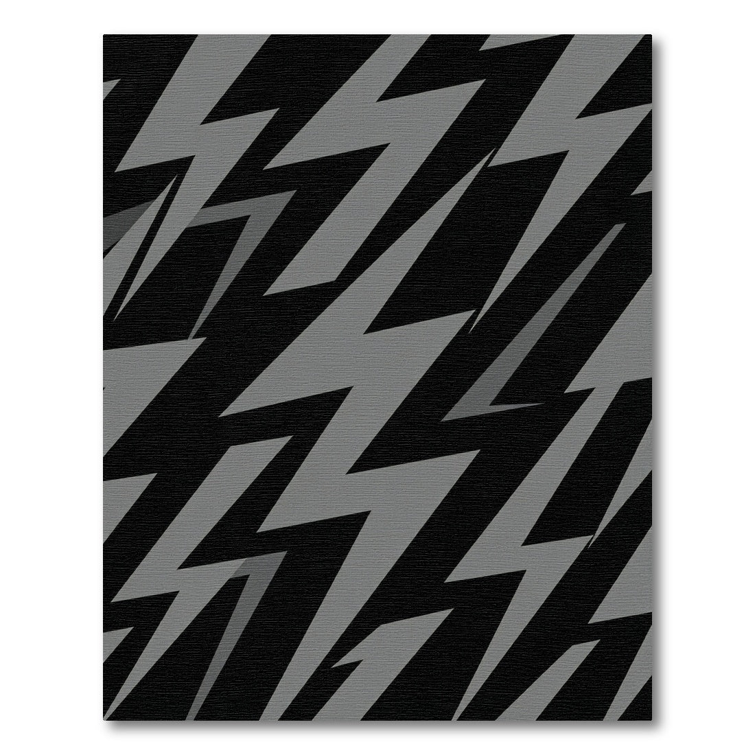 Bold Gray Lightning Bolt Pattern Rug