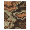 Abstract Earthy Topographic Contour Lines Rug