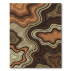 Abstract Earthy Topographic Contour Lines Rug