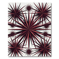 Dark Crimson Geometric Sunburst Art Rug