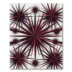 Dark Crimson Geometric Sunburst Art Rug