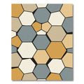 Earthy Geometric Hexagon Mosaic Rug
