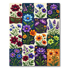 Vibrant Petal Collage Floral Arrangement Rug