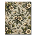 Vintage Sage Cream Floral Botanical Meadow Rug