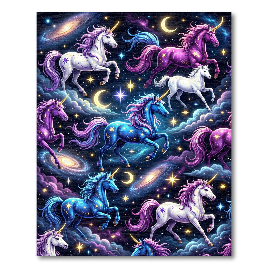 Majestic Cosmic Unicorn Galaxy Nebula Art Rug