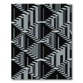 Monochrome Geometric Optical Illusion Staircase Rug