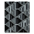 Monochrome Geometric Optical Illusion Staircase Rug