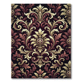 Regal Burgundy Gold Acanthus Swirls Rug