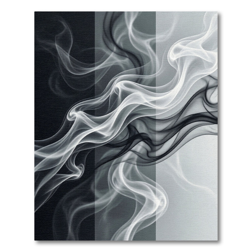 Monochrome Abstract Smoke Wave Rug