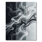 Monochrome Abstract Smoke Wave Rug