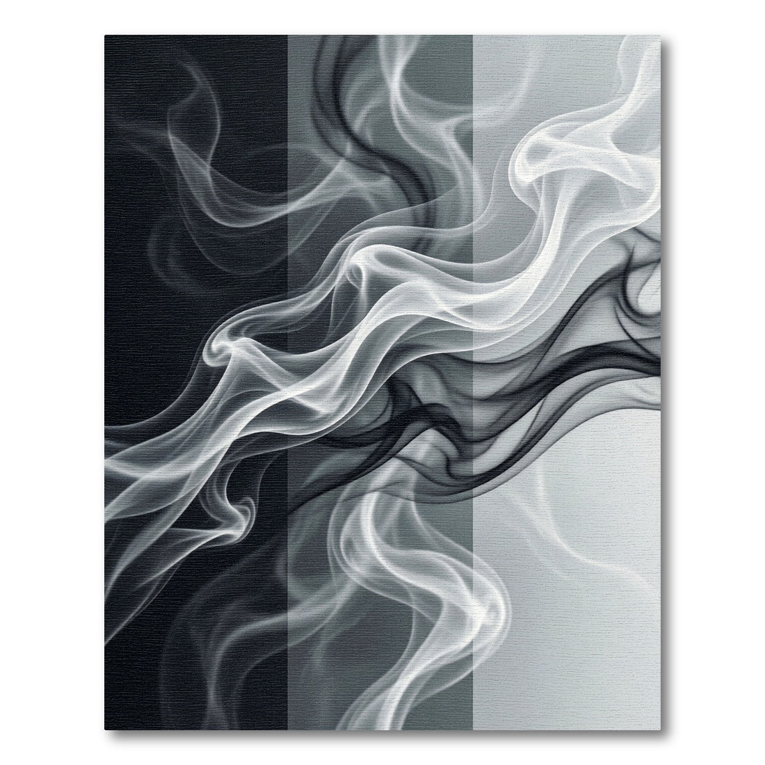 Monochrome Abstract Smoke Wave Rug