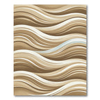 Earthy Beige Abstract Rippled Wave Rug