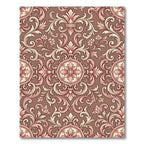 Rich Rose Pink Baroque Scroll Rug