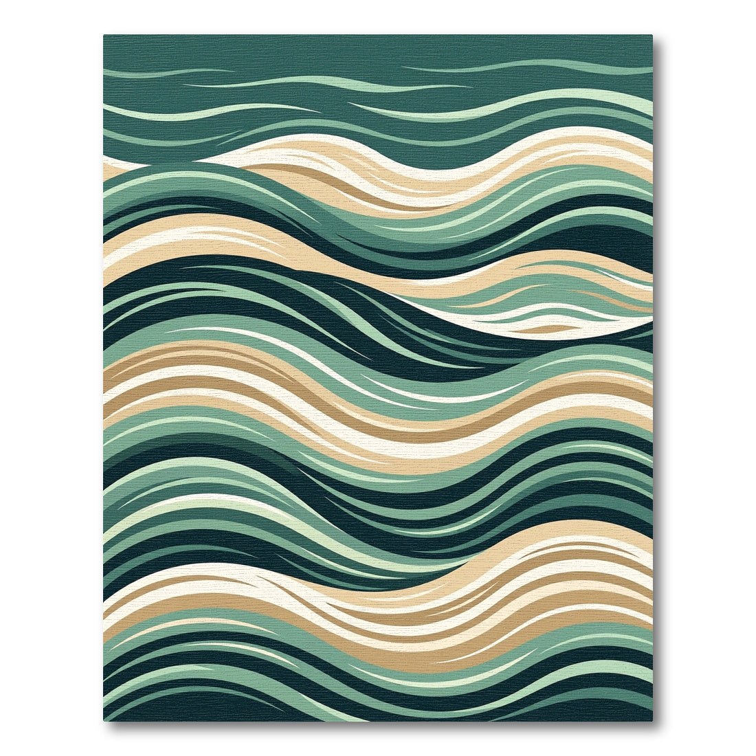 Deep Teal Sandy Wave Composition Rug