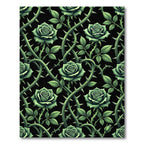 Gothic Emerald Rose Vine Weave Rug