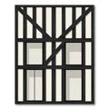 Black White Timber Frame Rug