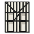 Black White Timber Frame Rug