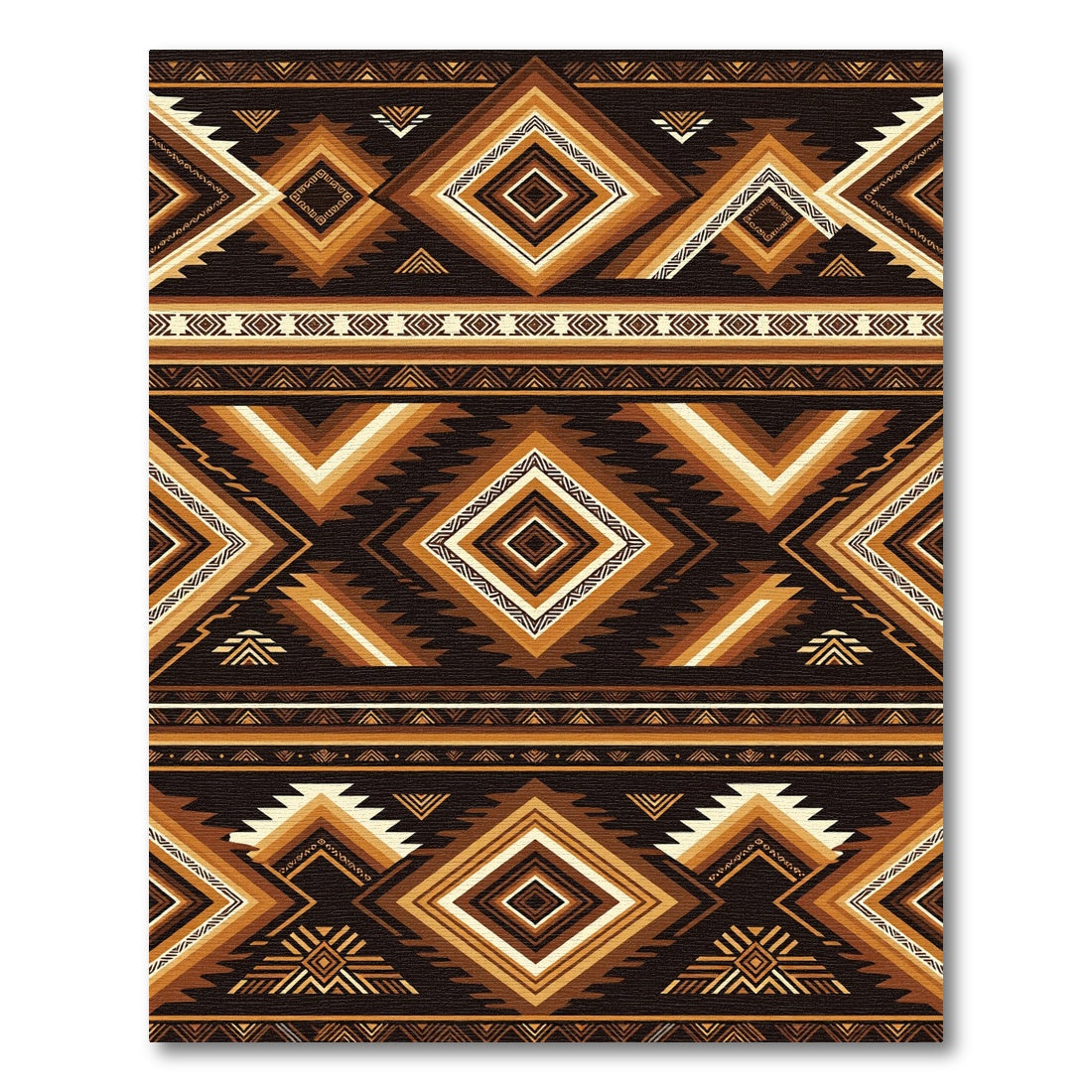 Earthy Geometric Aztec Diamond Rug