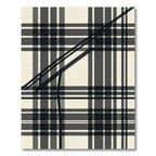 Modern Minimalist Black and White Plaid Rug